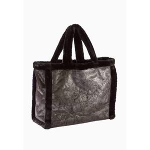 NEW FREED women's vegan leather and faux fur tote bag in coal